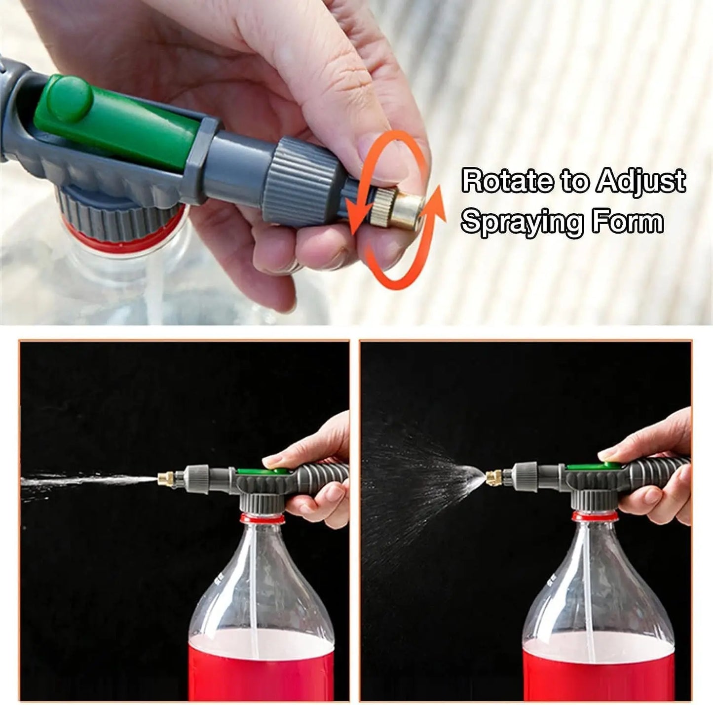 Adjustable Bottle Sprayer Nozzle – Manual Pressure Watering Tool