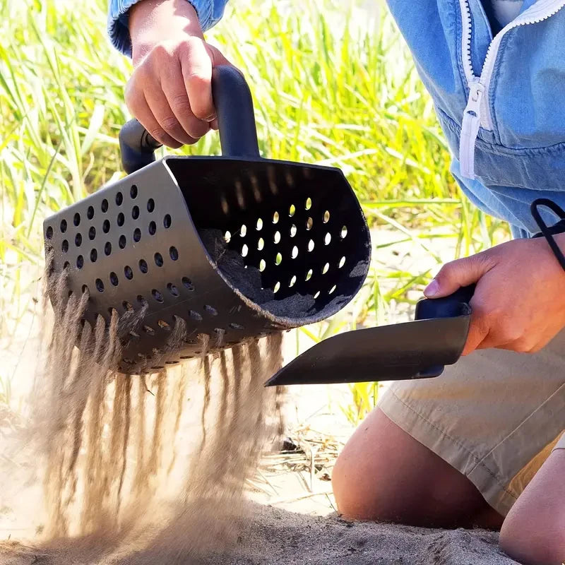 Metal Detector Sand Scoop & Shovel Set — Stainless Steel & ABS Beach Digging Tool for Treasure Hunting & Metal Detecting