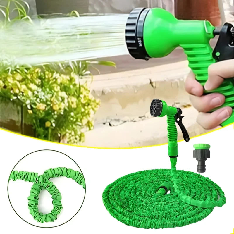 Expandable Garden Hose with Spray Gun – 25FT to 100FT Telescopic