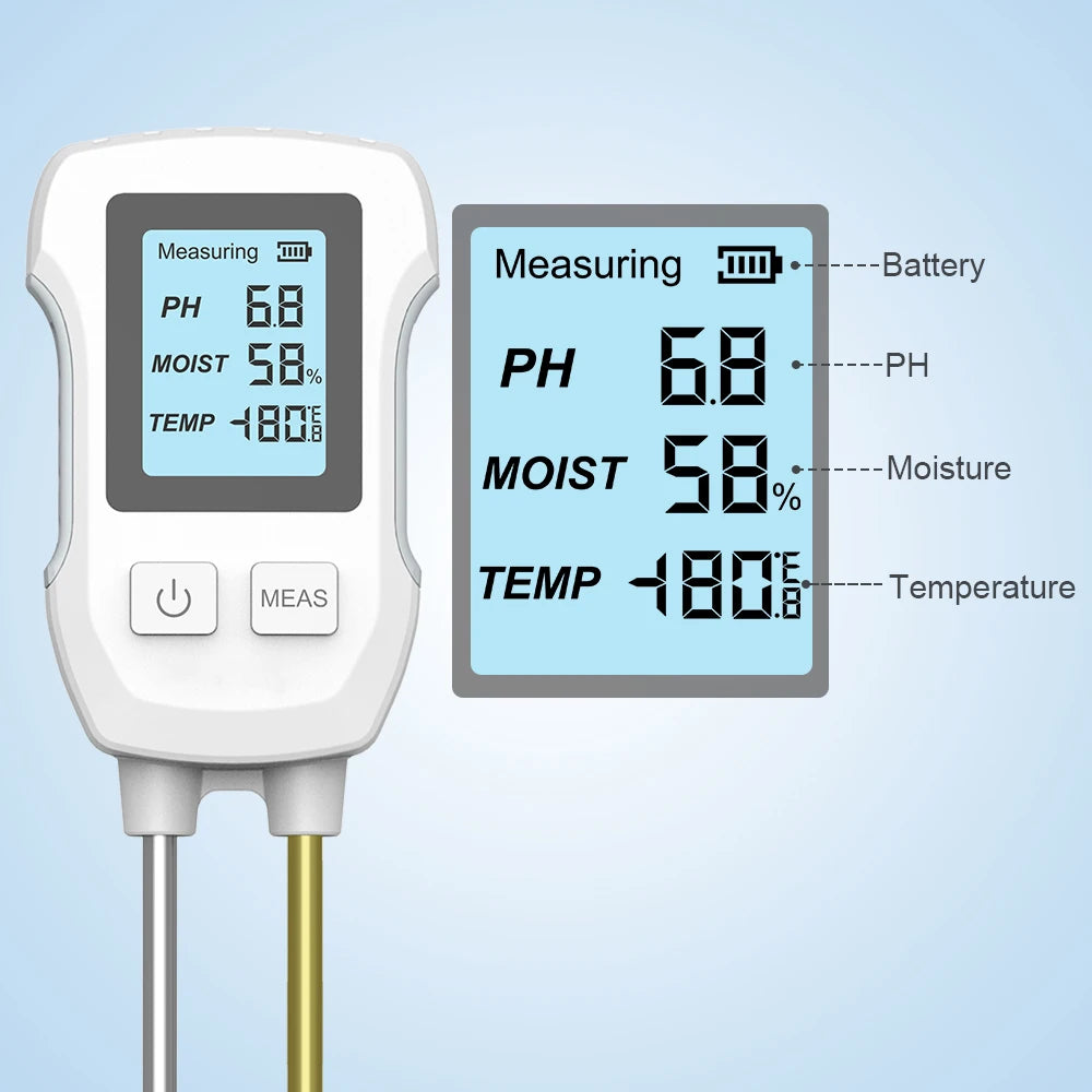 3-in-1 Digital Soil Tester – pH, Temperature & Humidity Meter