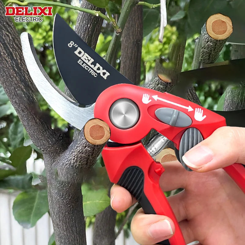 DELIXI Electric Pruning Shears – Stainless Steel Blade, Ergonomic Rubber Handle