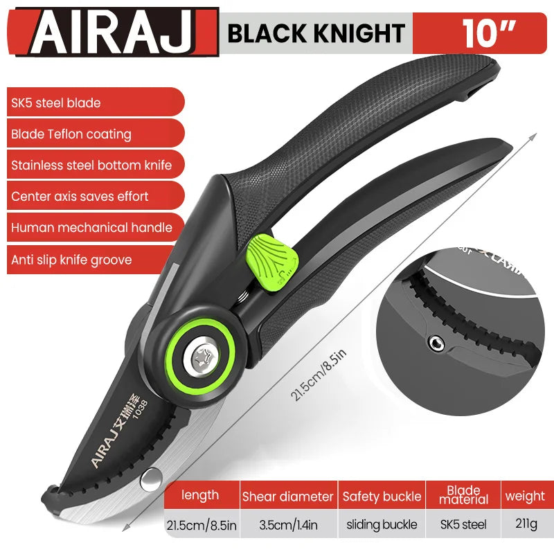 AIRAJ Bypass Pruning Shears β Heavy Duty Garden Branch Cutter