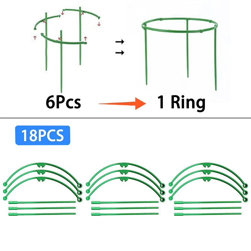 Plant Support Stakes – Semicircle Trellis for Potted Vines & Flowers