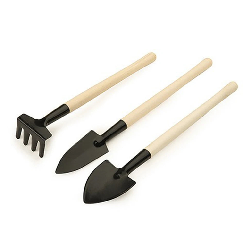 Mini Gardening Tool Set – 3pcs Rake & Shovel Kit for Pots & Bonsai