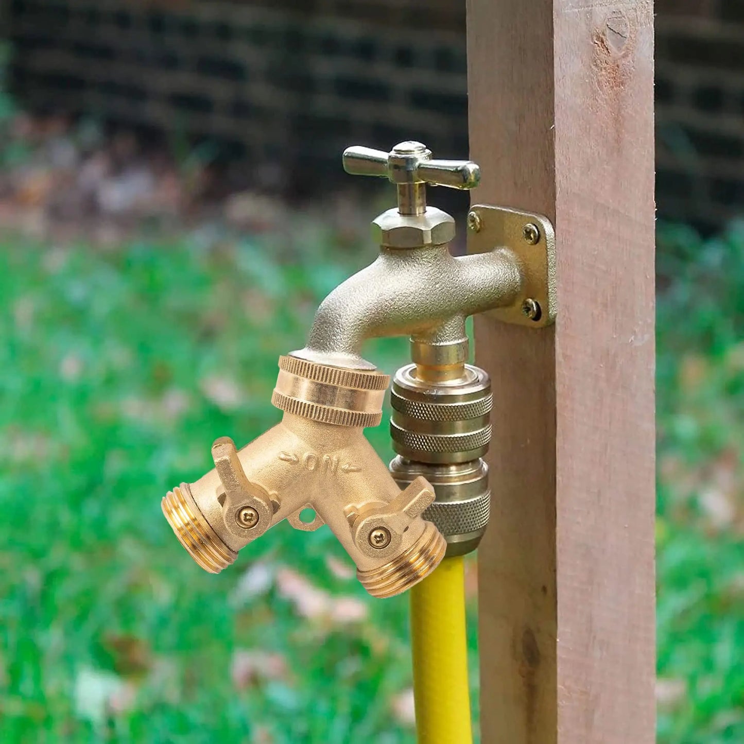 3/4" Brass Garden Hose Splitter – 2-Way Y Connector (1/2/3 Sets)