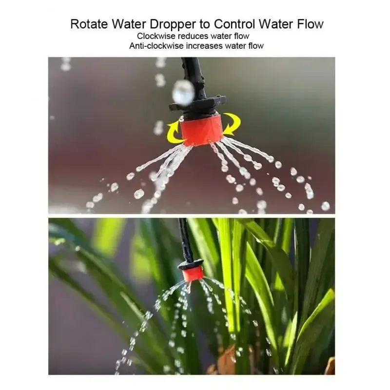 Automatic Micro Drip Irrigation Kit – Adjustable Nozzle Garden Watering System for Lawns, Patios & Greenhouses