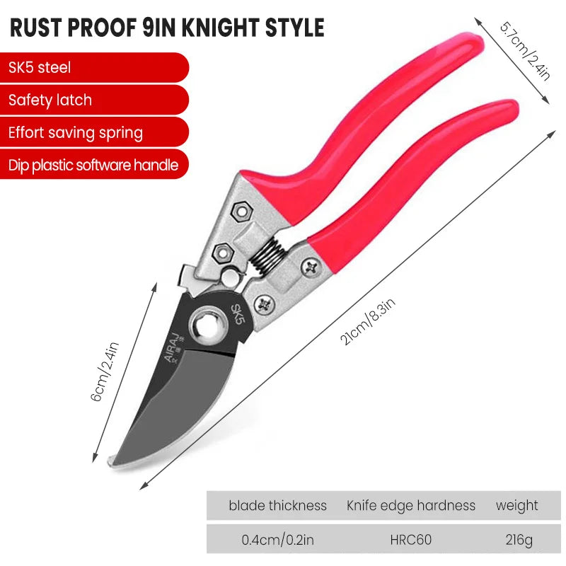 AIRAJ Heavy Duty Pruning Shears – Ultra Sharp Garden Hand Pruners