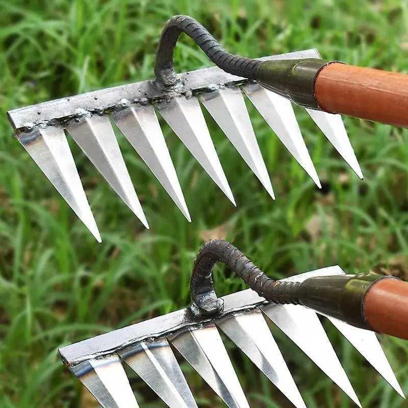 Heavy Duty Metal Weeding Hoe Rake – Carbon Steel Garden Tool