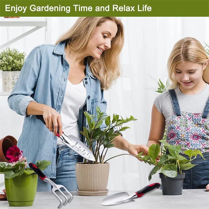 3-Piece Heavy Duty Garden Tool Set – Trowel, Rake & Transplanter