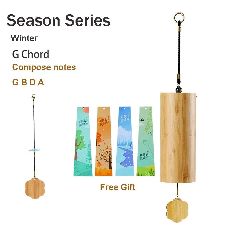 Bamboo Wind Chime – 8-Tone Zen Meditation Chimes with C, G, Am, Dm Chords for Home & Garden