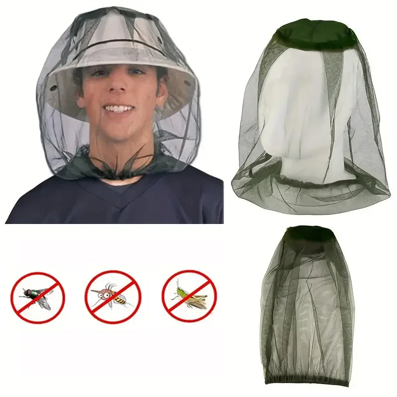 Outdoor Mosquito Head Net – Insect-Proof Hat Cover for Camping & Gardening