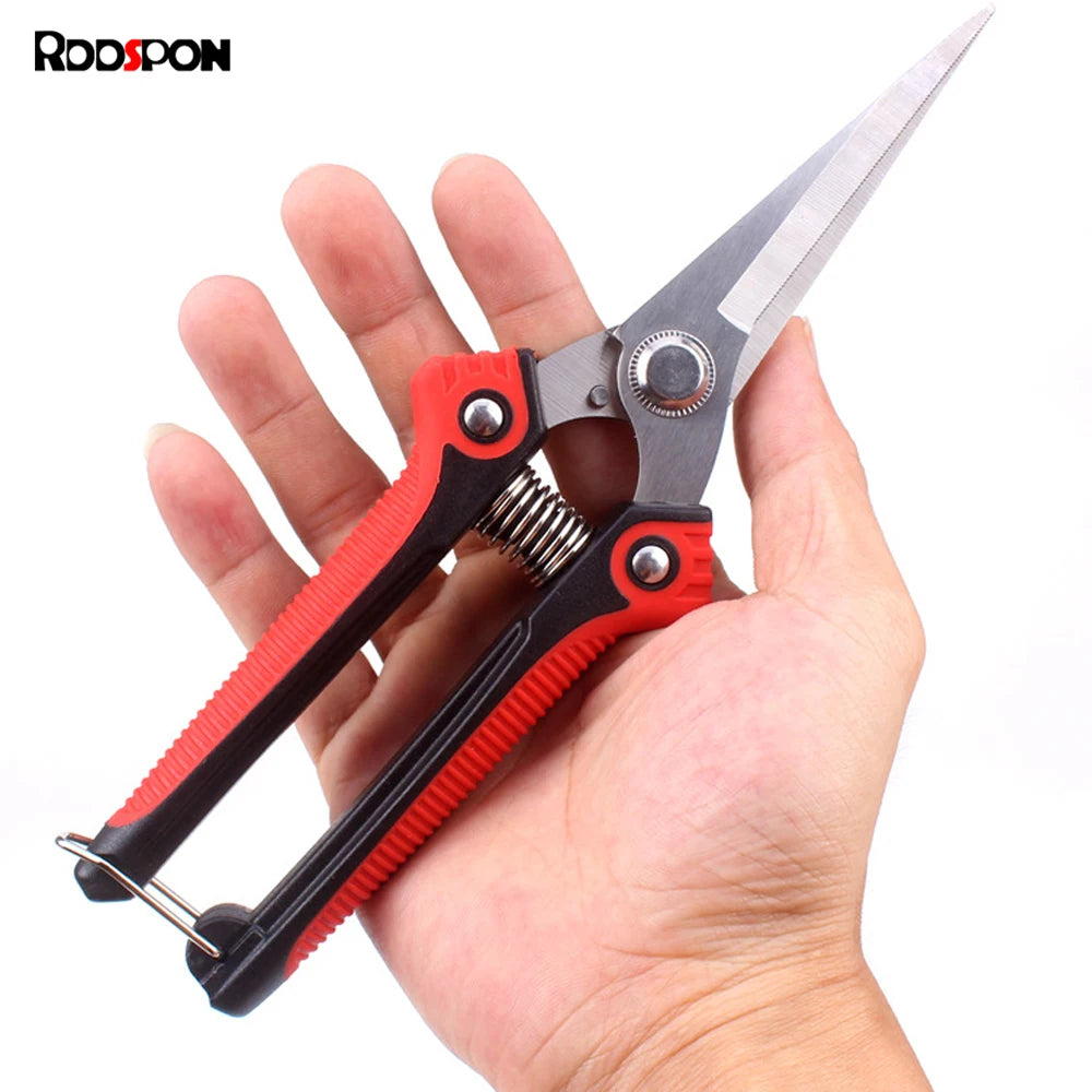 RDDSPON Stainless Steel Pruning Shears – Sharp Bypass Branch Scissors with Non-Slip Handle