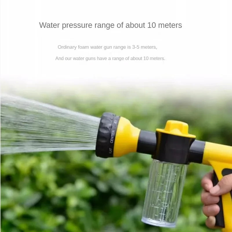 Portable Auto Foam Lance Water Gun – High-Pressure 3-Grade Nozzle Jet Sprayer for Car & Garden Cleaning