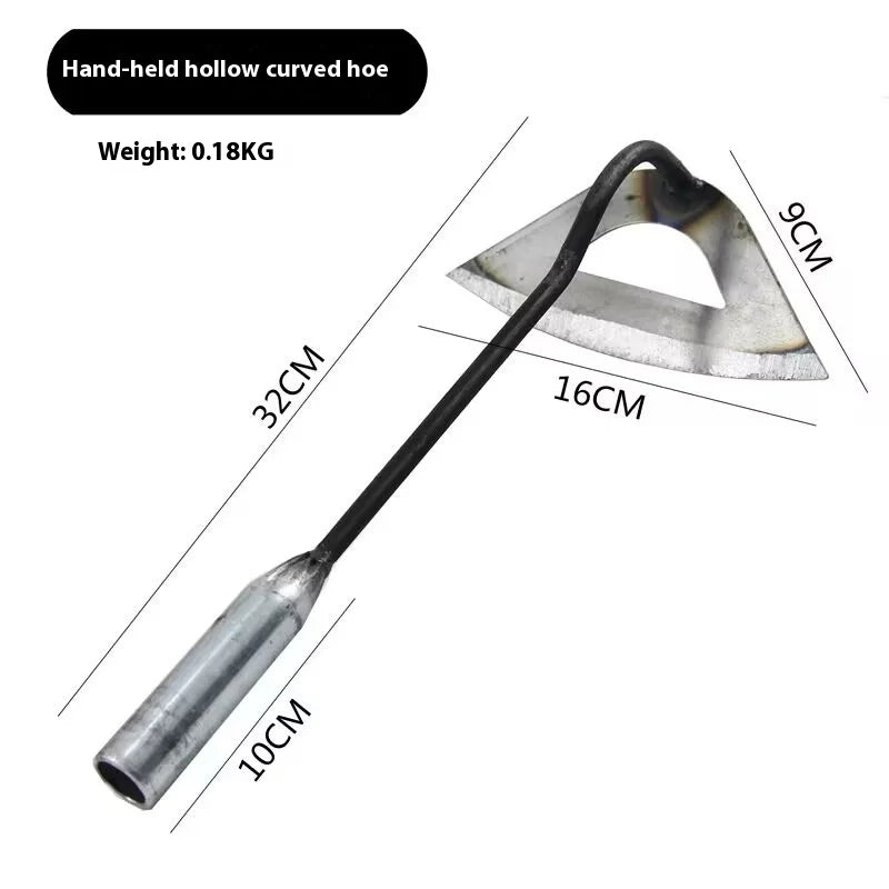 All-Steel Handheld Hollow Hoe – Lightweight Garden Weeding and Planting Tool