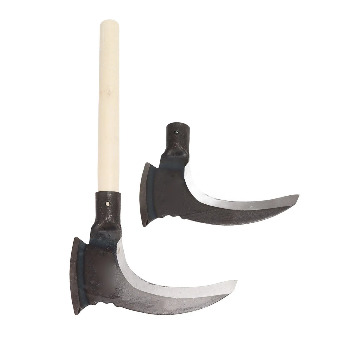 Double-Headed Handheld Sickle – Manganese Steel Garden Scythe Tool