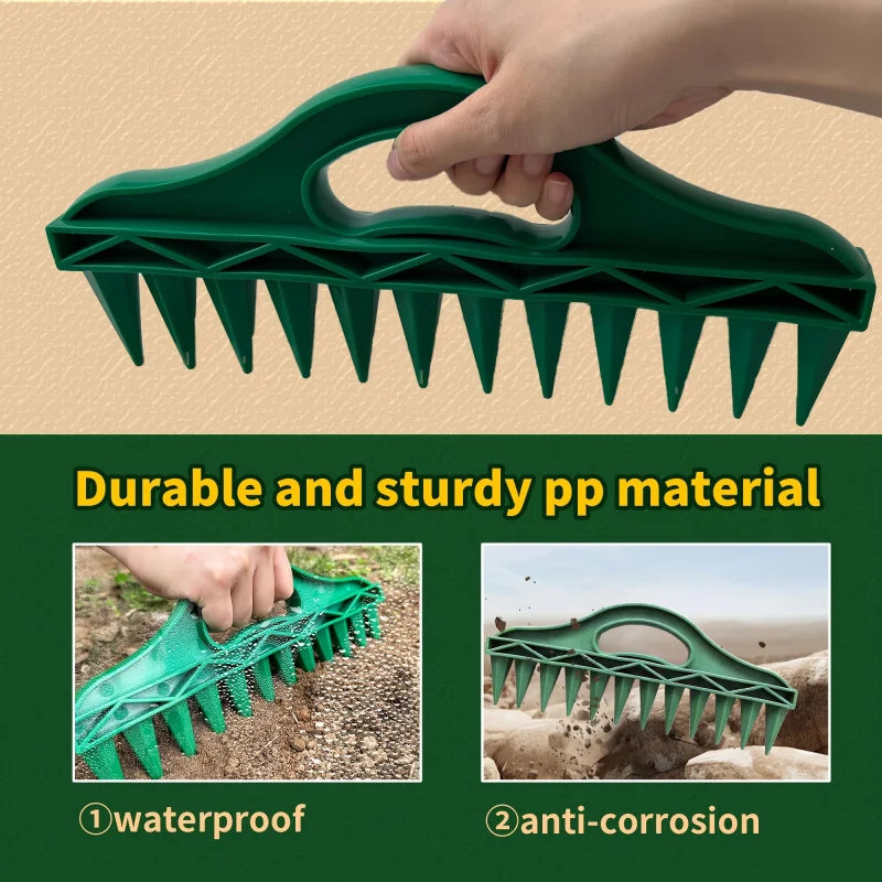 2pcs Garden Hand Dibbler Set – 12-Hole Seeder & Planting Tool