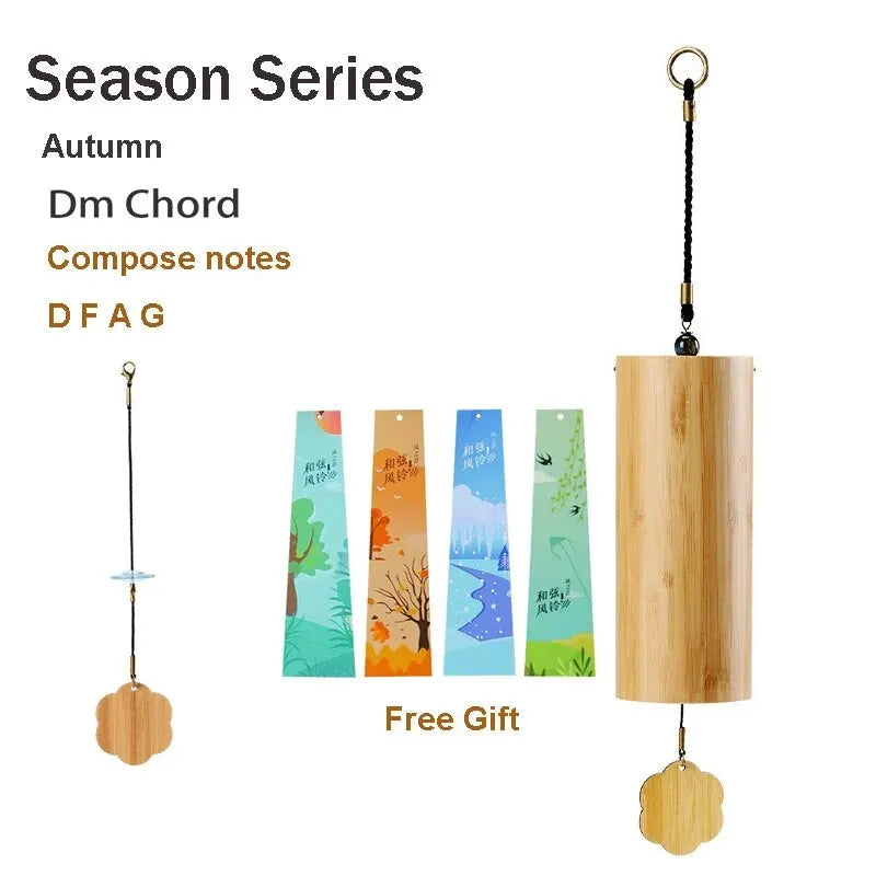 Bamboo Wind Chime – 8-Tone Zen Meditation Chimes with C, G, Am, Dm Chords for Home & Garden