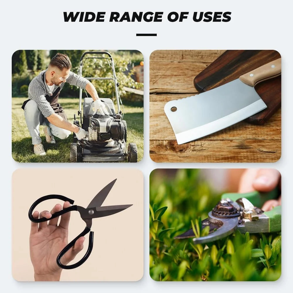 Universal Rotary Blade Sharpener – Drill-Attach Tool for Mower & Tools