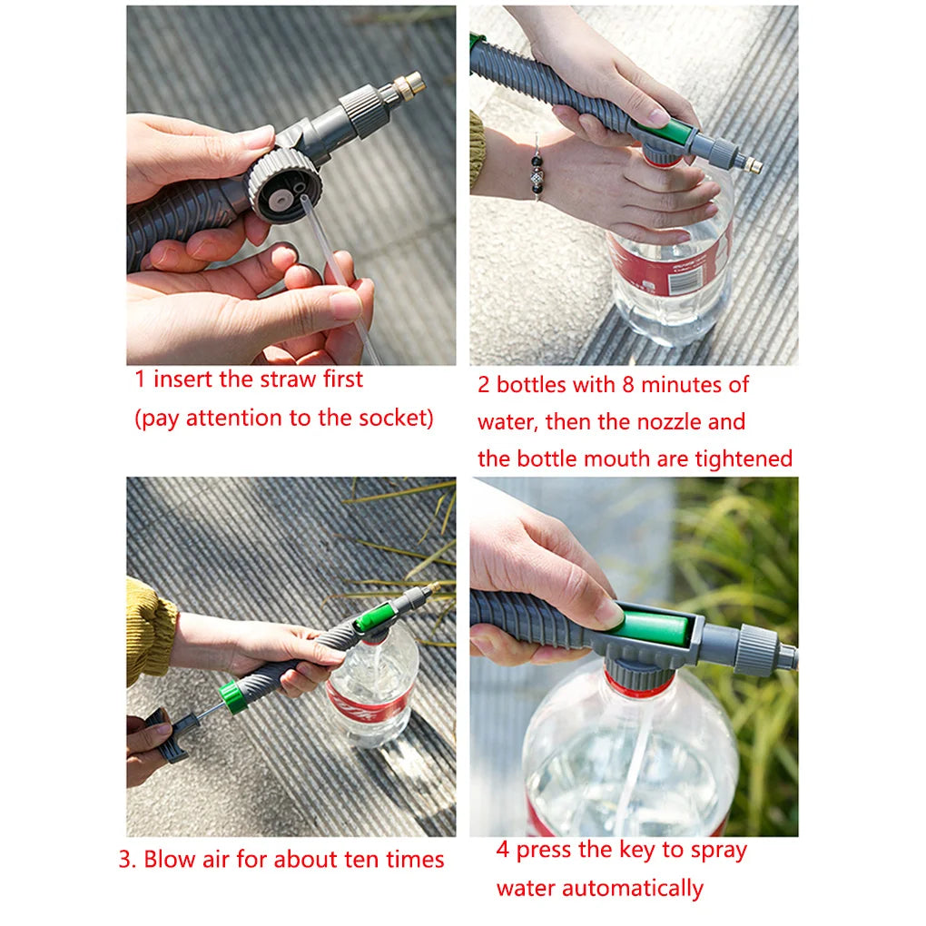 Manual Pressure Bottle Sprayer – Adjustable Nozzle Garden Spray Head