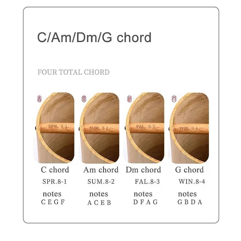 Bamboo Wind Chime – 8-Tone Zen Meditation Chimes with C, G, Am, Dm Chords for Home & Garden