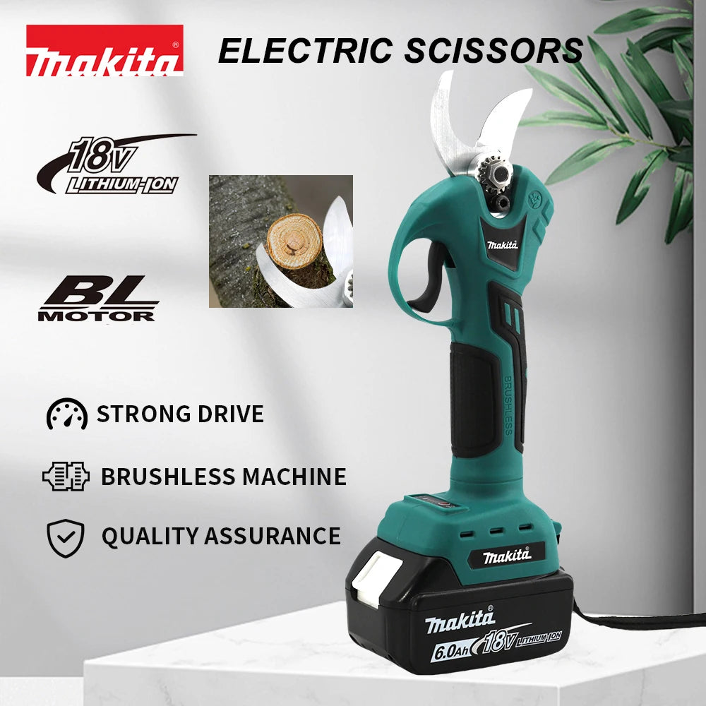 Makita Cordless Brushless Electric Pruning Shears – 18V Battery, 30mm Cutting Capacity