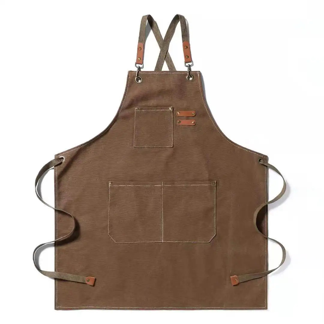 Canvas Work Apron – Waterproof Kitchen & Gardening Apron with Pockets