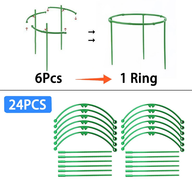 Plant Support Stakes – Semicircle Trellis for Potted Vines & Flowers