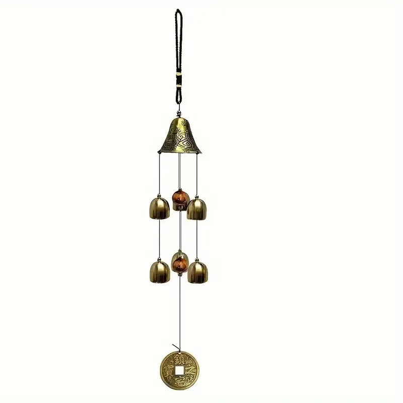 Lucky Dragon-Shaped Metal Wind Chime — Copper Alloy Hanging Décor for Home, Balcony, Courtyard & Gift Occasions (55cm)