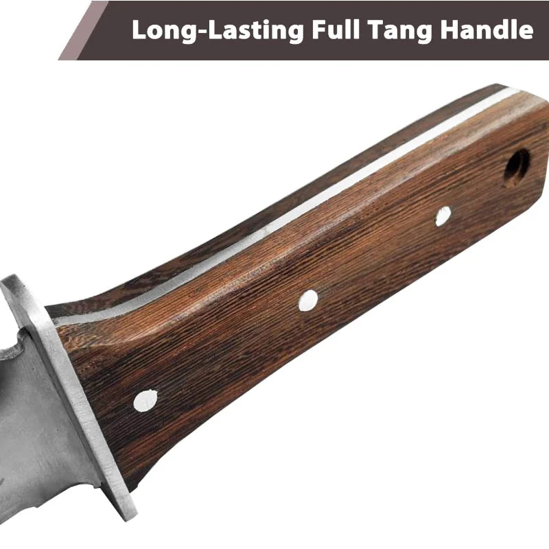 Professional Hori Garden Knife with Leather Sheath & Handguard – Multi-Use Weeding, Digging, and Cutting Tool