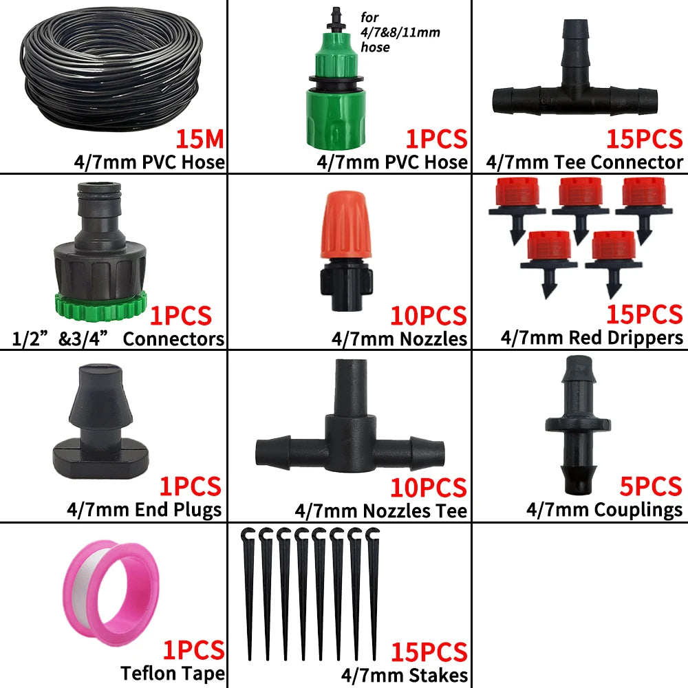 Adjustable Garden Drip Irrigation Kit — Easy-Install Automatic Watering System for Efficient Plant Care