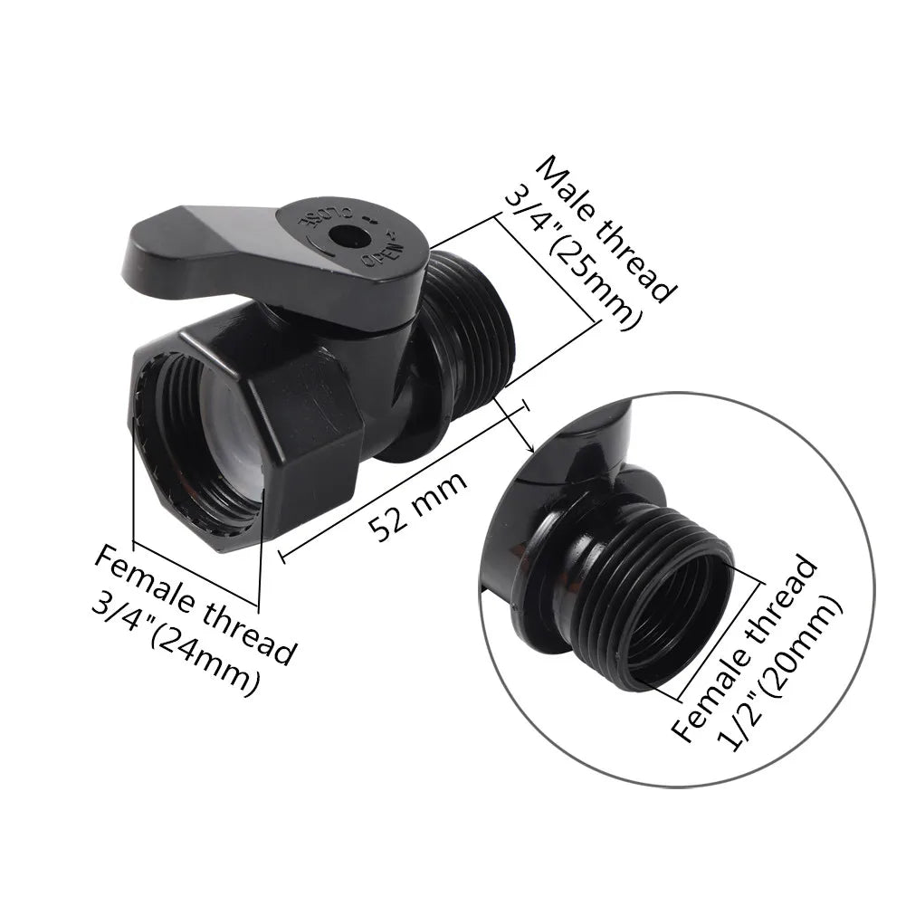 3/4" Thread Connector Valve – Garden Irrigation Hose Adapter Switch