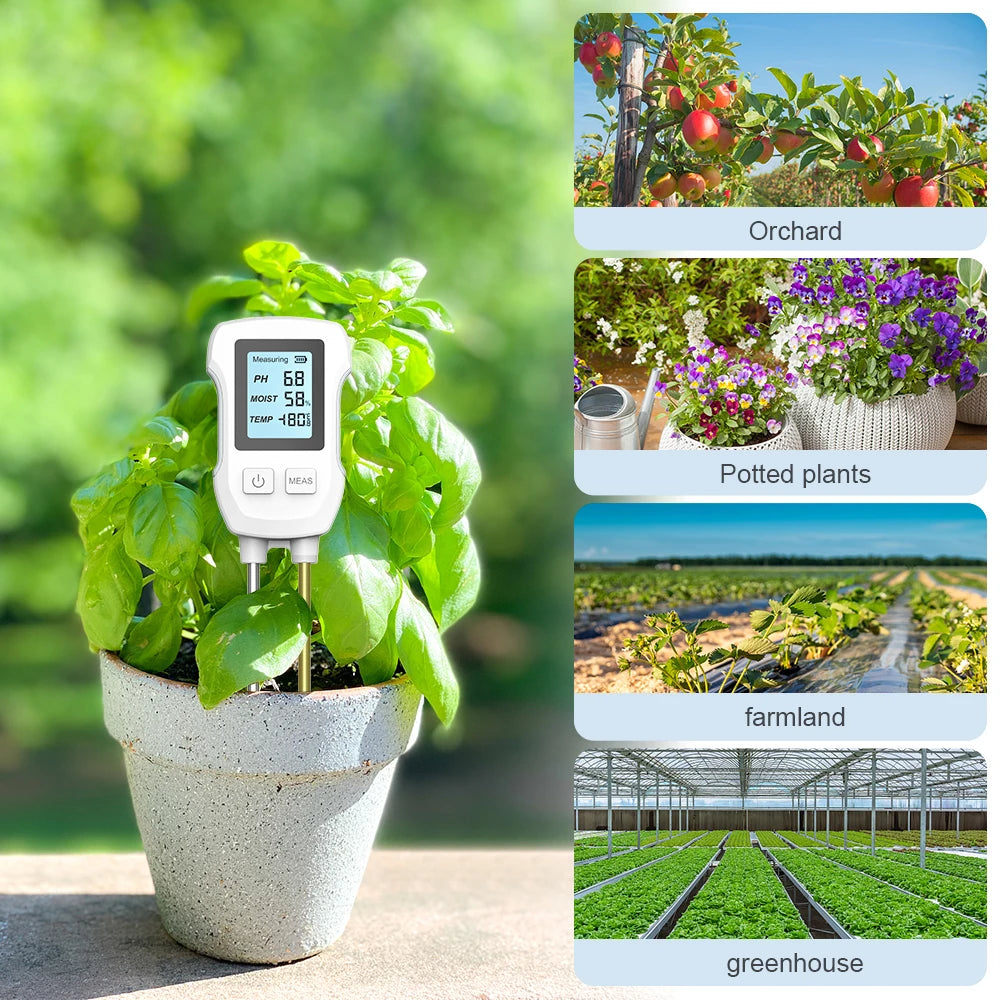 3-in-1 Digital Soil Tester – pH, Temperature & Humidity Meter