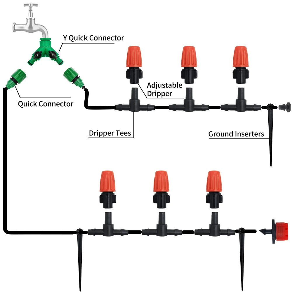 Adjustable Garden Drip Irrigation Kit — Easy-Install Automatic Watering System for Efficient Plant Care