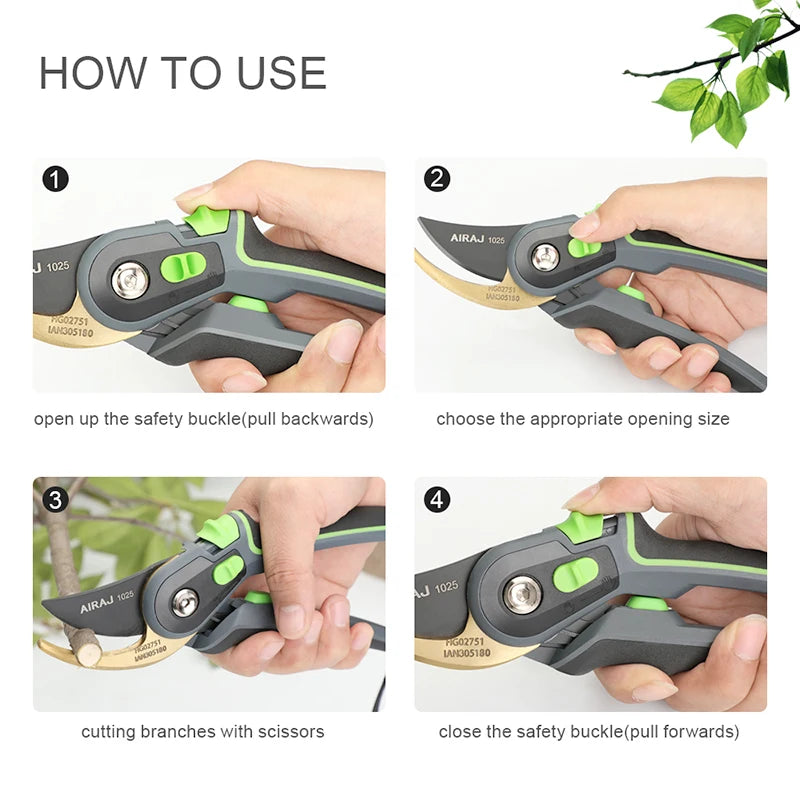 AIRAJ Pruning Shears & Folding Saw Set – Heavy-Duty Garden Tools