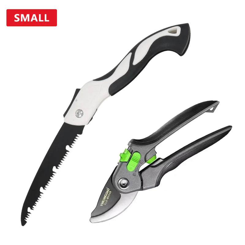DTBD Garden Pruning Shears – Anvil Hand Tool with Folding Saw