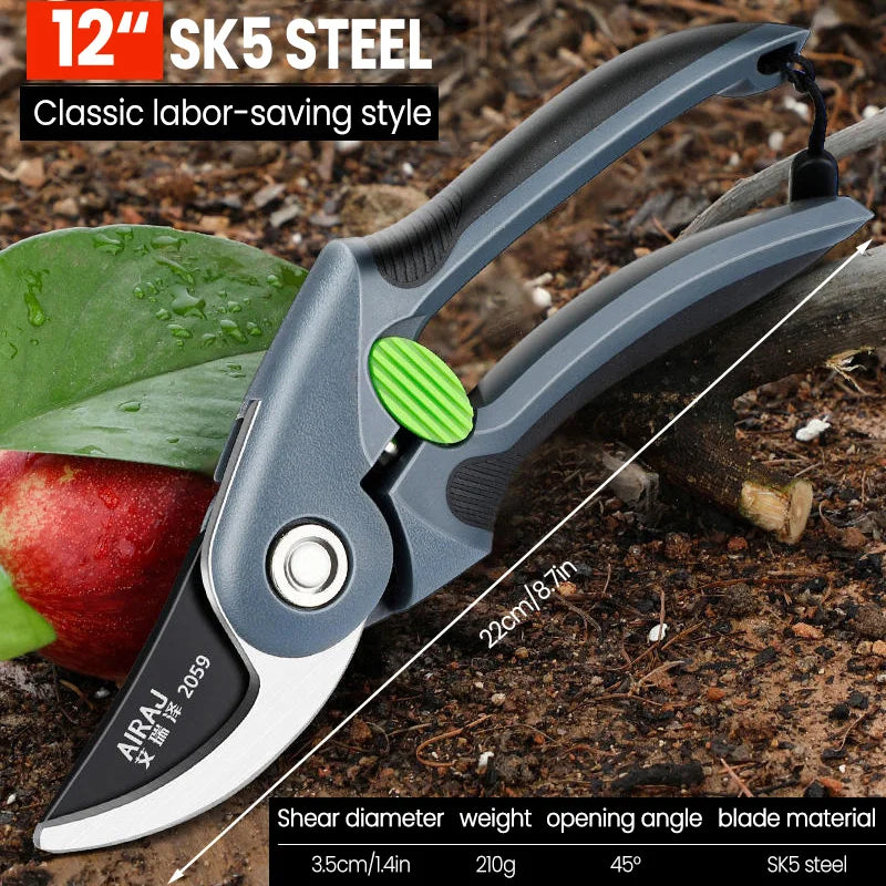 AIRAJ Pruning Shears & Folding Saw Set – Heavy-Duty Garden Tools
