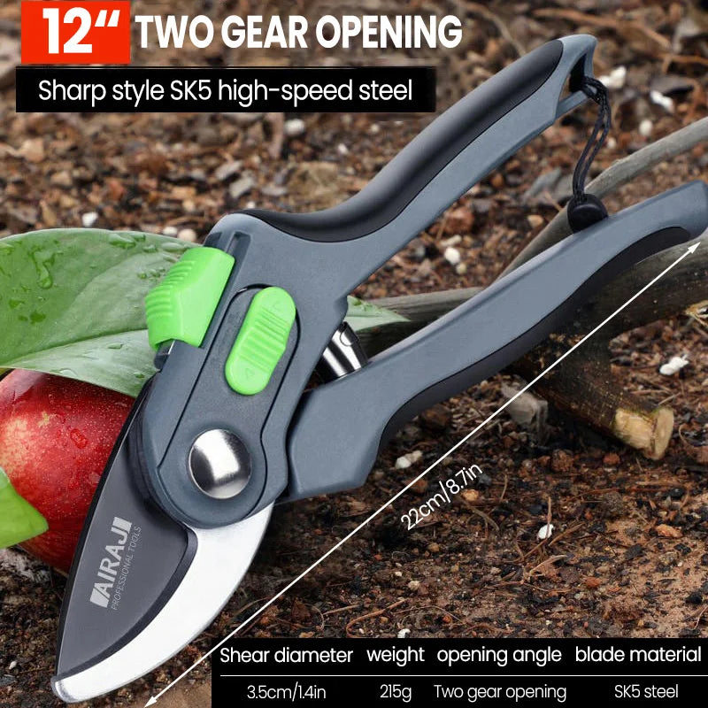 AIRAJ Pruning Shears & Folding Saw Set – Heavy-Duty Garden Tools