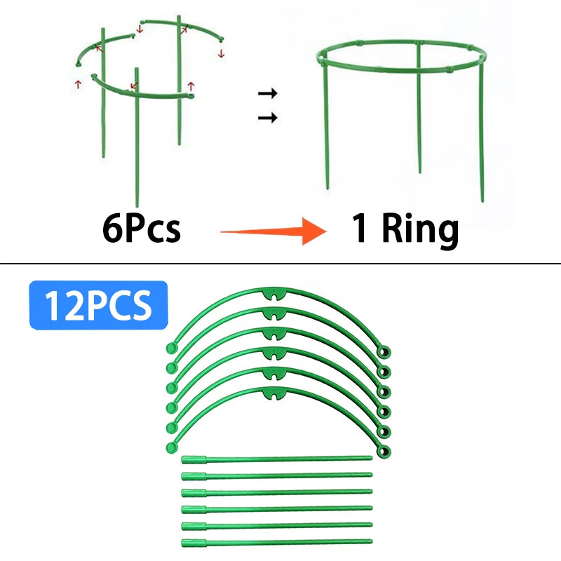 Plant Support Stakes – Semicircle Trellis for Potted Vines & Flowers