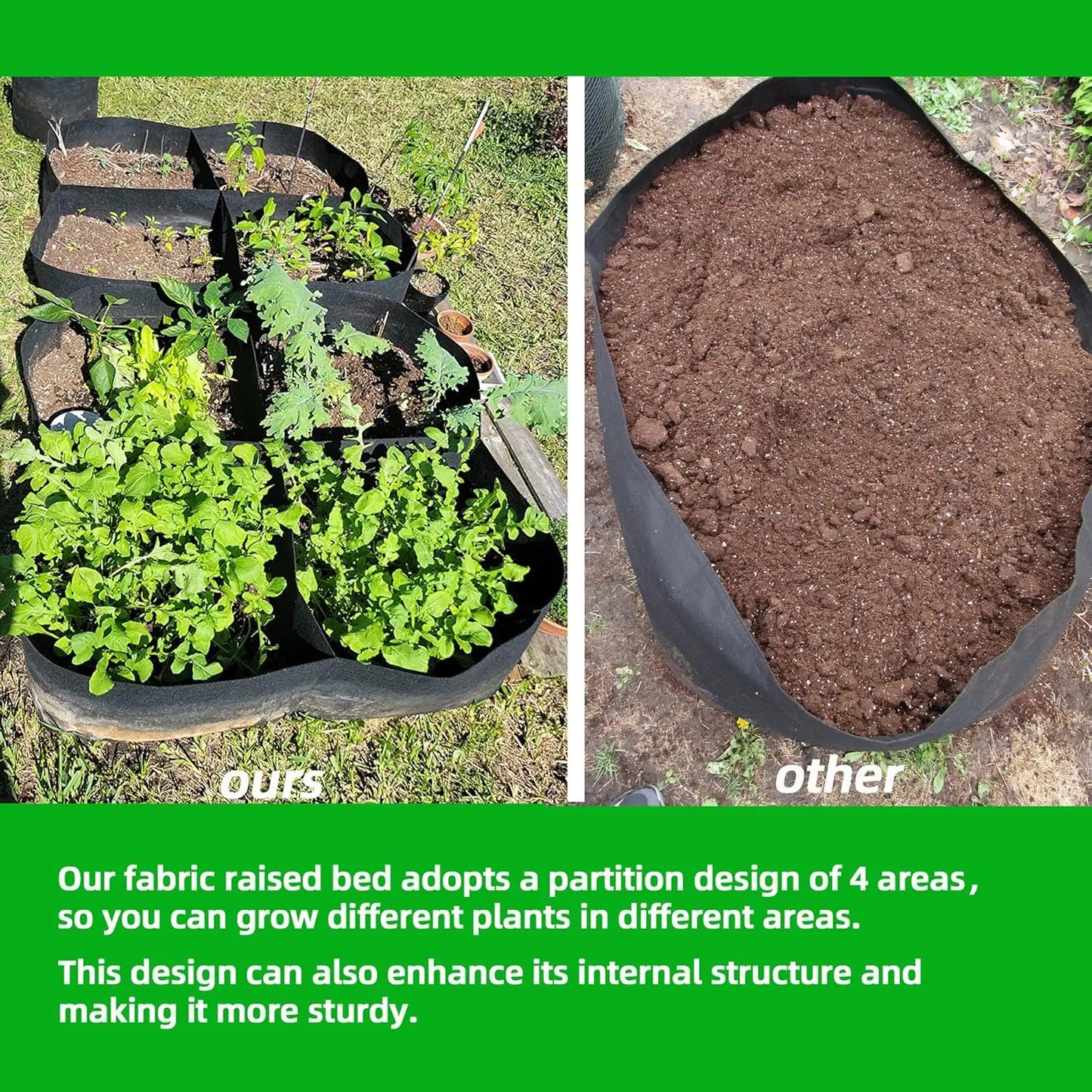 Large Garden Planting Grow Bag — Portable Nursery & Vegetable Planter for Outdoor Gardening, Trees, Herbs & Rooted Plants
