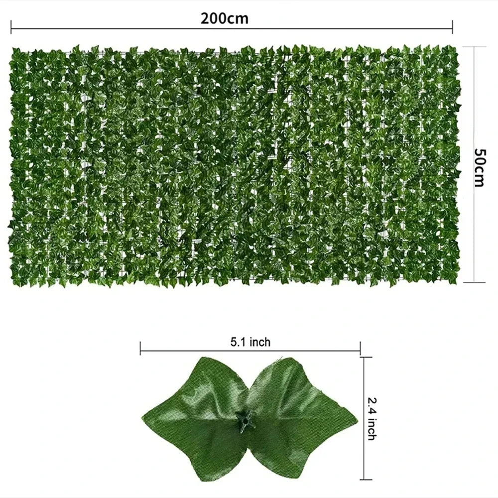 Artificial Ivy Privacy Fence – 50x200cm/1x3m Faux Leaf Screen Outdoor