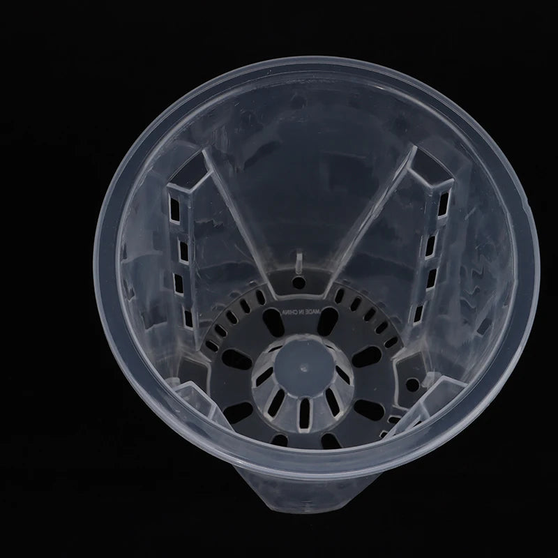 Transparent Root Control Orchid Pot with Tray – Breathable Flower Planter
