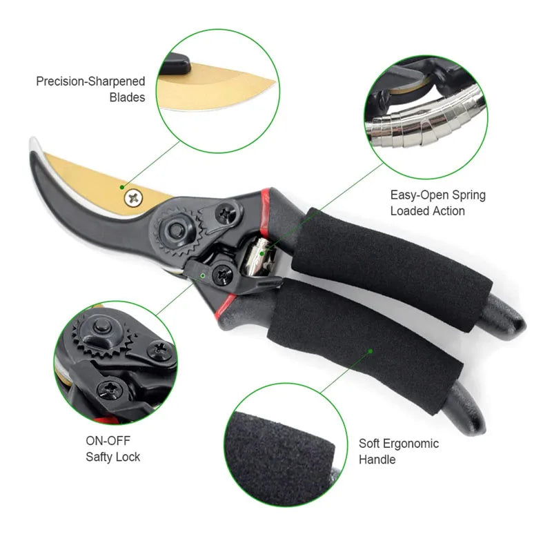 Professional Garden Pruning Shears – Sharp, Non-Slip Hand Pruner