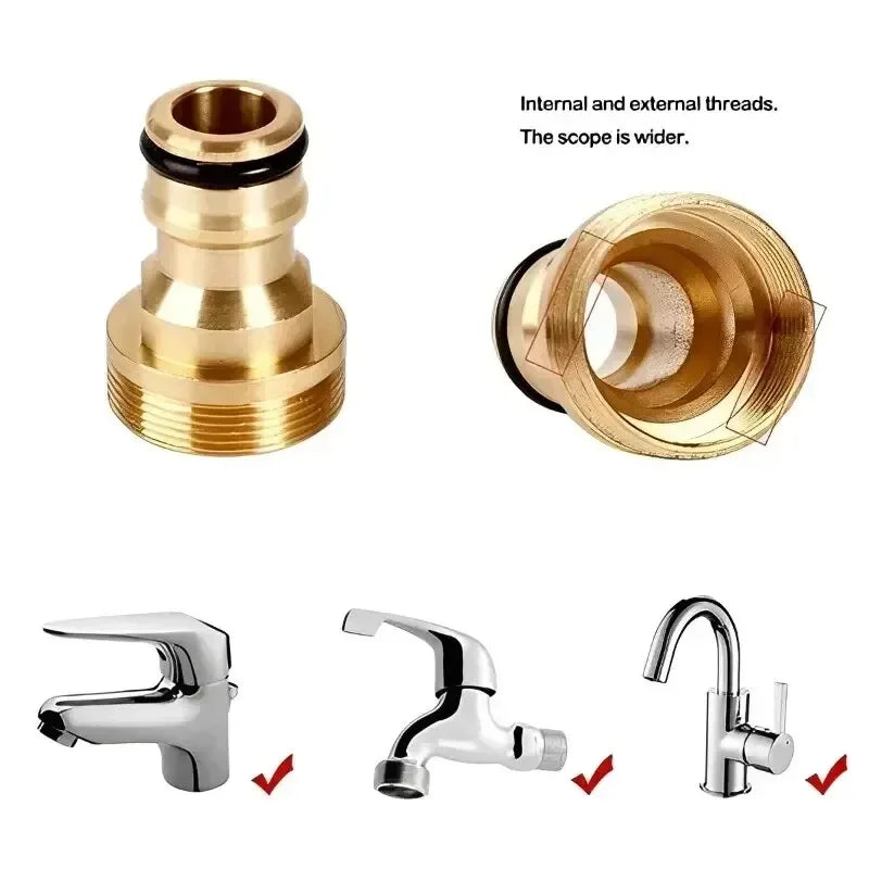 1/2/5PCS Brass Faucet Tap Adapters – Universal Garden Hose Connectors