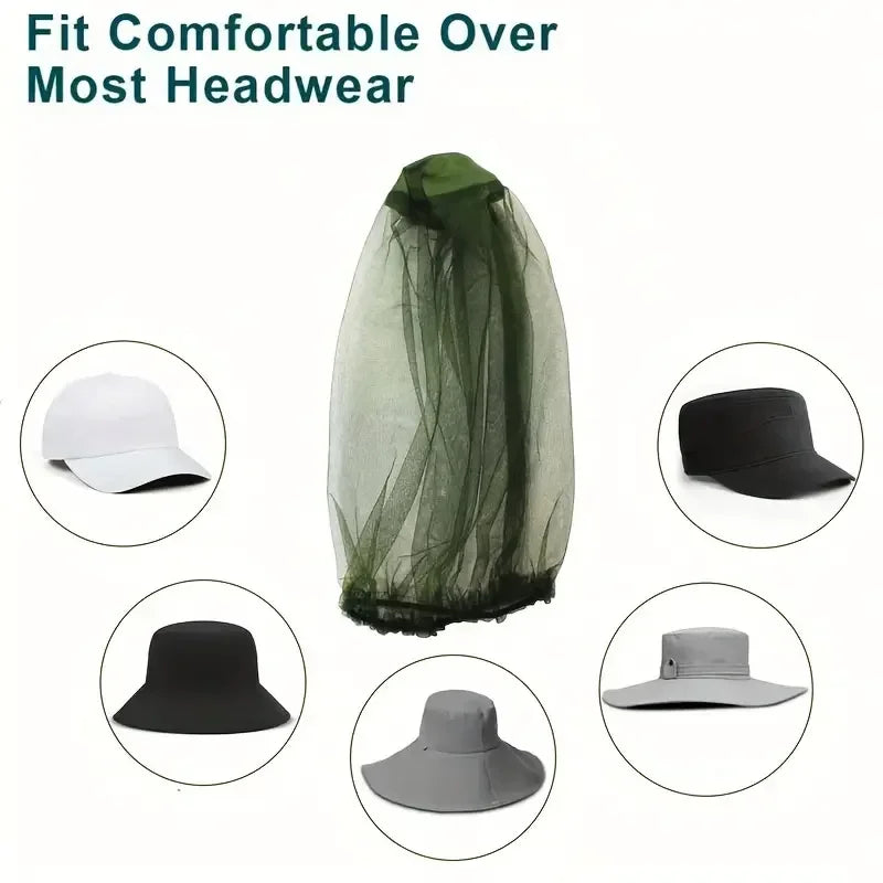Outdoor Mosquito Head Net – Insect-Proof Hat Cover for Camping & Gardening