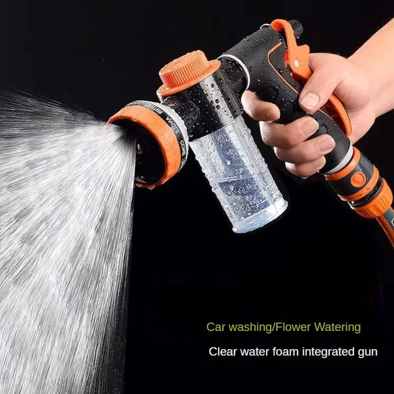 Portable Auto Foam Lance Water Gun – High-Pressure 3-Grade Nozzle Jet Sprayer for Car & Garden Cleaning