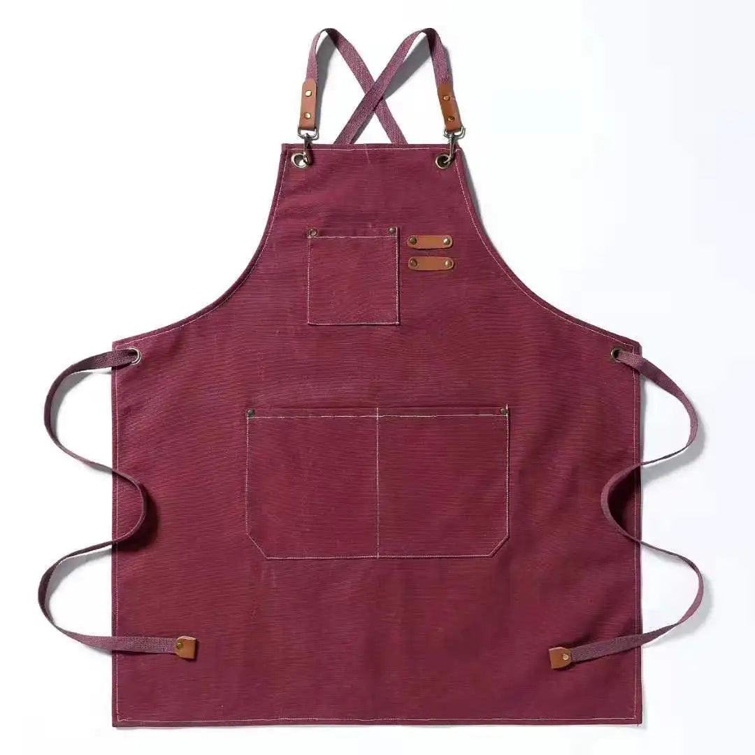 Canvas Work Apron – Waterproof Kitchen & Gardening Apron with Pockets