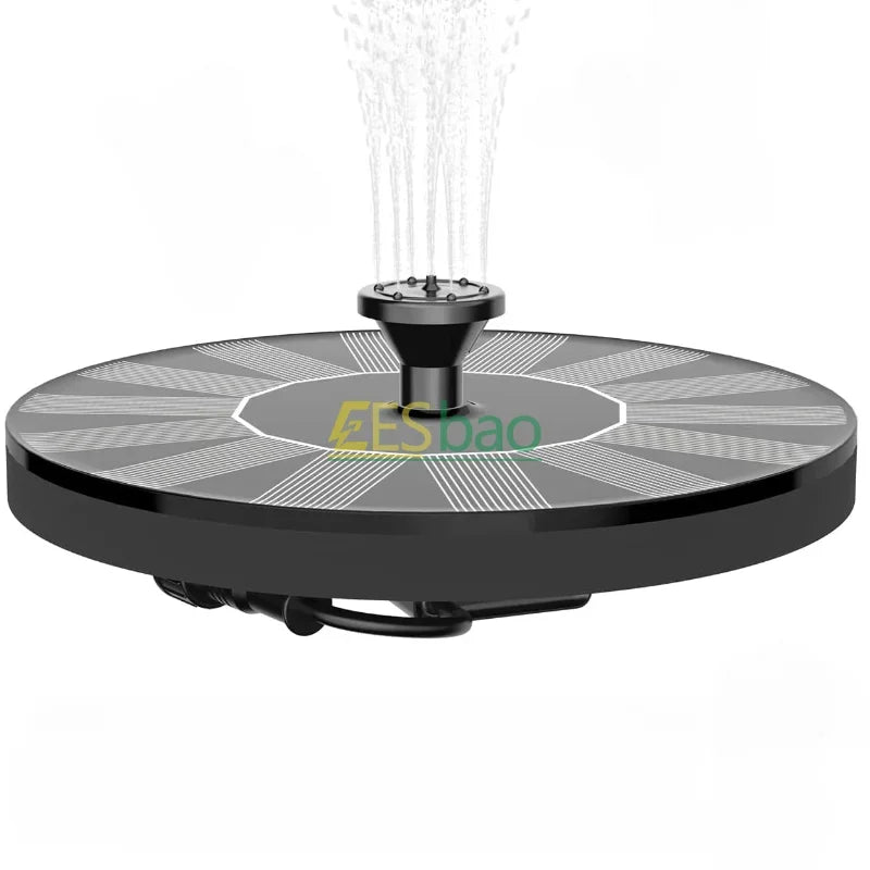 1.4W Outdoor Solar Fountain Pump — Floating Water Feature for Pools, Ponds, and Gardens (Combined Spray Nozzles)