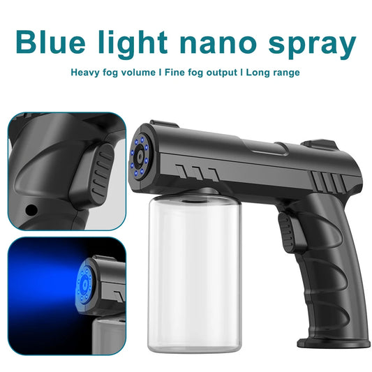 280ML Nano Blue Light Wireless Sprayer – USB Rechargeable Atomizer for Disinfection, Gardening & Hair Care