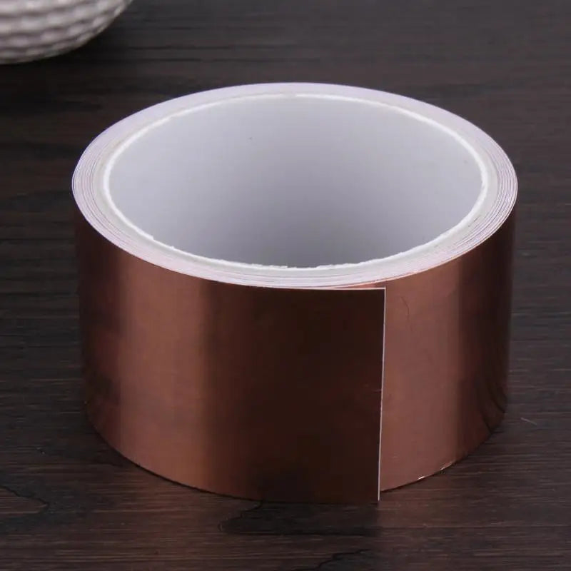 50mm x 5.5m Double-Sided Conductive Copper Foil Tape — EMI Shielding, Slug Repellent & DIY Use (99.98% Pure Copper)