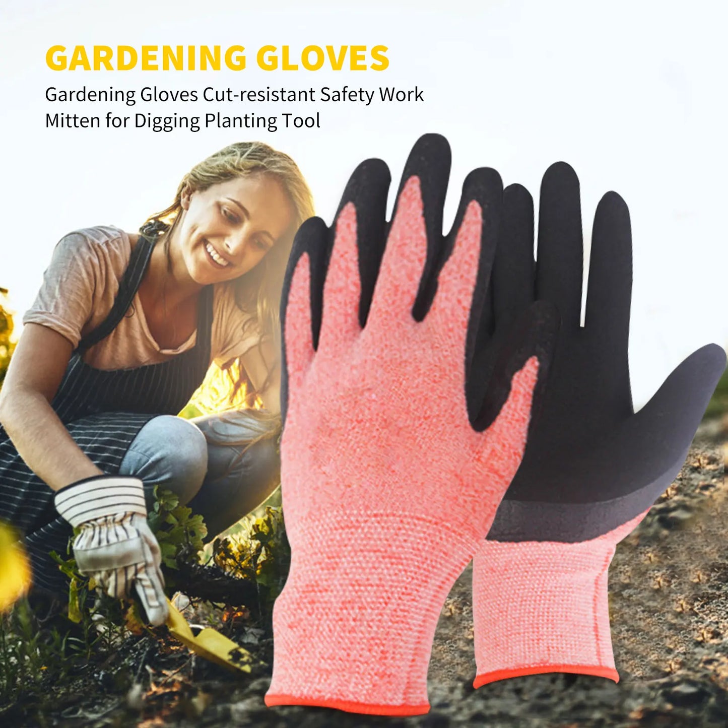 1 Pair Breathable Gardening Gloves for Men & Women – Outdoor Work